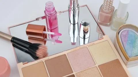 Makeup cosmetic rotate Stock Footage 242700591