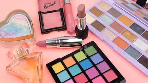 Makeup cosmetic rotate Stock Footage 242838278