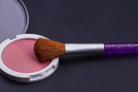 Makeup cosmetics on black background. 스톡 사진