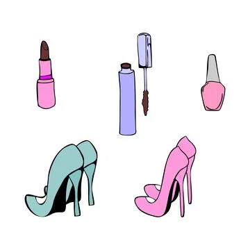 Makeup cosmetics Stock Illustration