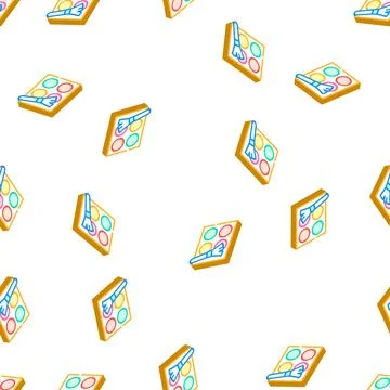 Makeup cosmetics stylist isometric icon seamless pattern Stock Illustration