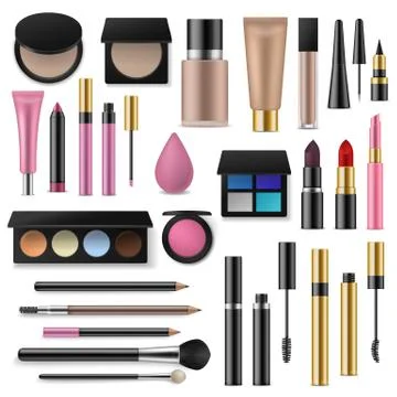 Makeup cosmetics tools. Professional accessory for decorative cosmetics Stock Illustration