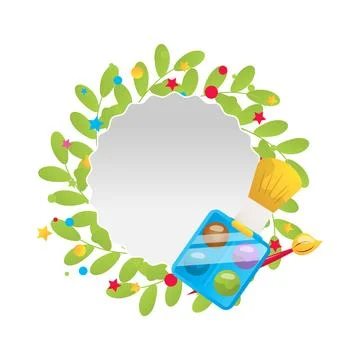 Makeup cosmetics, vector flat frame on the white background Stock Illustration