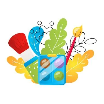 Makeup cosmetics, vector flat illustration on the white background Stock Illustration