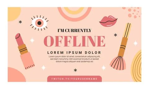 Makeup course offline twitch banner Illustrazione stock