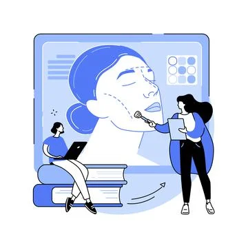Makeup courses abstract concept vector illustration. Stock Illustration