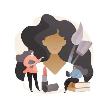 Makeup courses abstract concept vector illustration. Stock Illustration