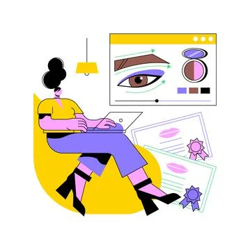 Makeup courses abstract concept vector illustration. Stock Illustration