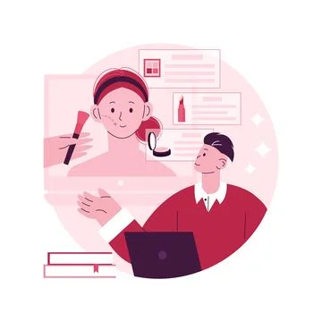 Makeup courses abstract concept vector illustration. Stock Illustration