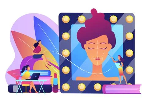 Makeup courses concept vector illustration. Stockillustratie