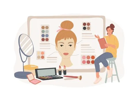 Makeup courses isolated concept vector illustration. Stock Illustration