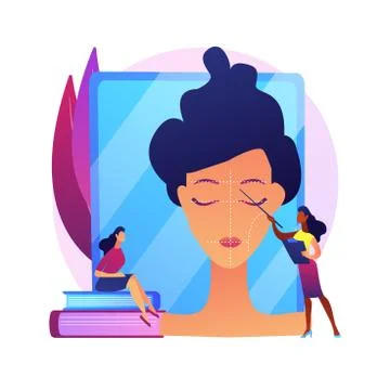 Makeup courses vector concept metaphor 库存插图