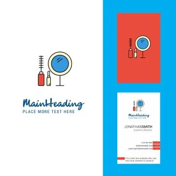 Makeup Creative Logo and business card. vertical Design Vector Illustrazione stock