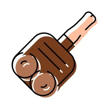Makeup eye shadow applicator flat design icon Illustration