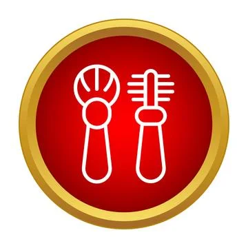 Makeup eyebrow brushes icon creating beauty cosmetics look Illustrazione stock