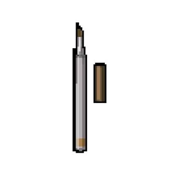 Makeup eyebrow pencil pixel art vector illustration Illustrazione stock