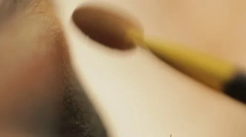 Makeup on eyes and eyelashes Stock Footage 43293628