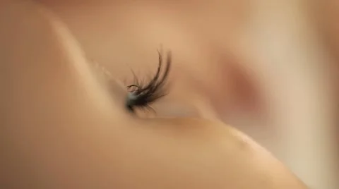 Makeup on eyes and eyelashes Stock Footage 43293750