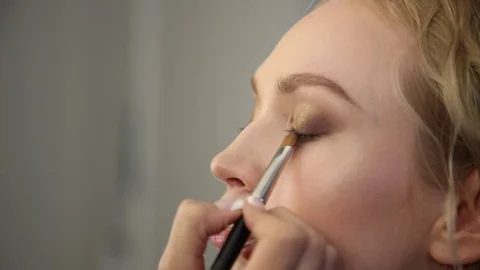 Makeup eyeshadow. close shot Stock Footage 73845085