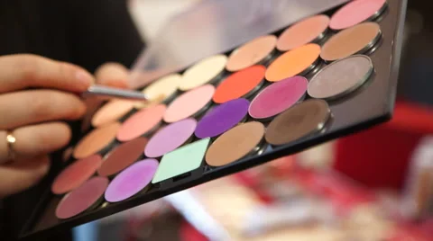 Makeup for the face, brush Video stock 60440082