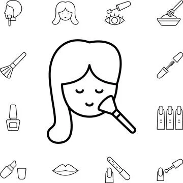 Makeup, face, girl flat vector icon in beauty pack Stock Illustration