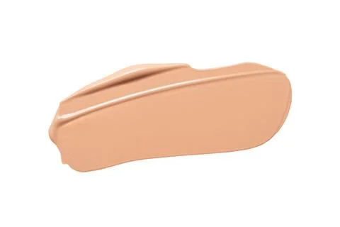 Makeup foundation, beige concealer swatch, smear isolated on white background Stock Photos