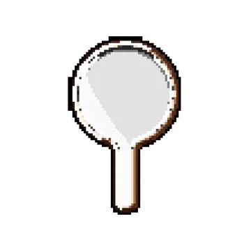 Makeup hand mirror pixel art vector illustration Stock Illustration
