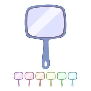 Makeup hand mirror vector cartoon graphic Stock Illustration