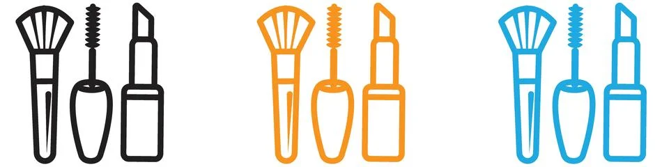 Makeup icon vector logo set collection for web app ui 스톡 일러스트