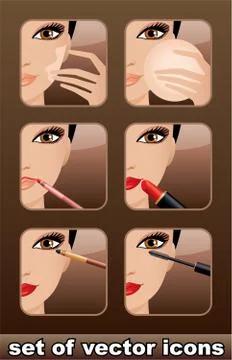 Makeup icons Stock Illustration