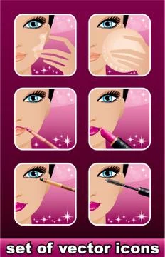 Makeup icons Stock Illustration