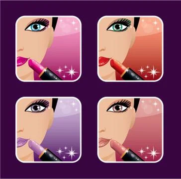 Makeup icons Stock Illustration