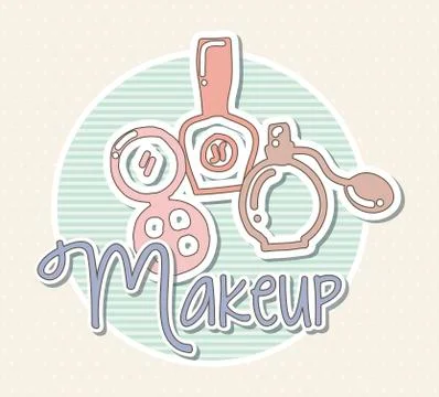 Makeup icons over beige background. vector illustration.. Ilustração Stock