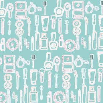 Makeup icons over blue background. vector illustration.. Ilustração Stock