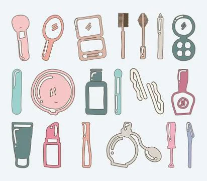 Makeup icons over gray background. vector illustration.. Ilustração Stock
