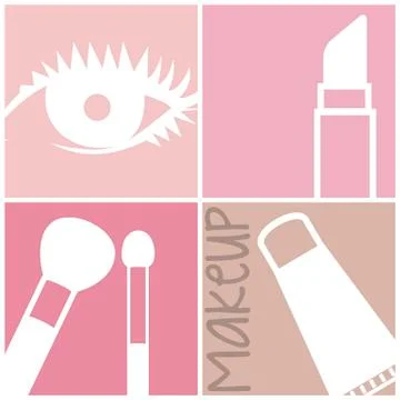 Makeup icons over squares background. vector illustration.. Ilustração Stock