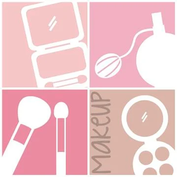 Makeup icons over squares background. vector illustration.. Ilustração Stock