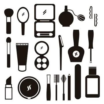 Makeup icons over white background. vector illustration.. Ilustração Stock