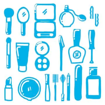 Makeup icons over white background. vector illustration.. Ilustração Stock