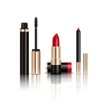 Makeup Items Set Stock Illustration
