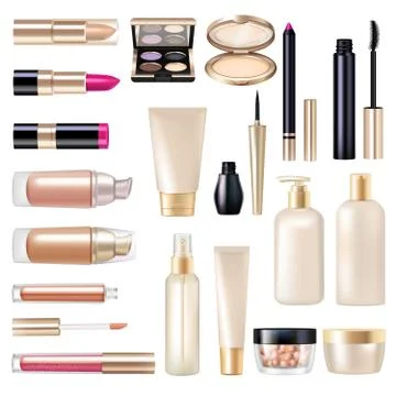 Makeup Items Super Set Illustrazione stock