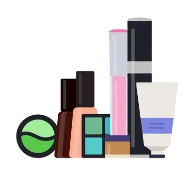 Makeup kit vector icon flat isolated illustration Stock Illustration