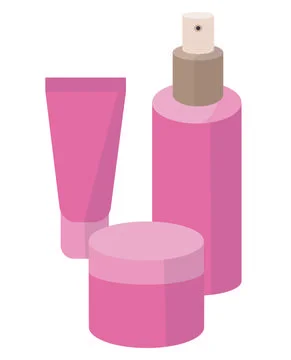 Makeup kit. Vector illustration isolated on white background. Stock Illustration