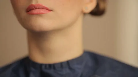 Makeup lipstick models before the show Video stock 56679082