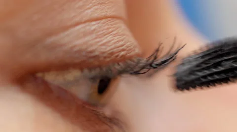 Makeup mascara on eye macro Stock Footage 59731328