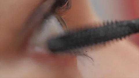 Makeup mascara on eye macro Stock Footage 59731426