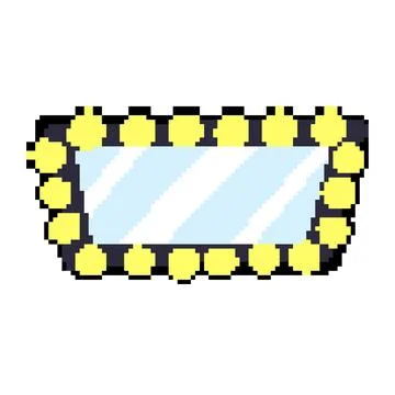 Up makeup mirror frame pixel art vector illustration Stock Illustration