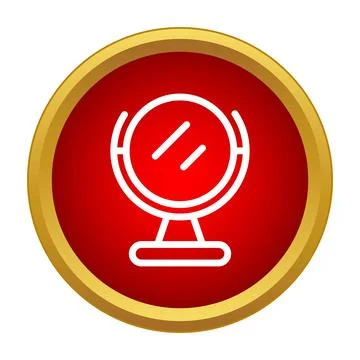 Makeup mirror icon in red circle Stock Illustration