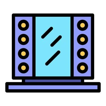 Makeup mirror icon vector flat Illustrazione stock