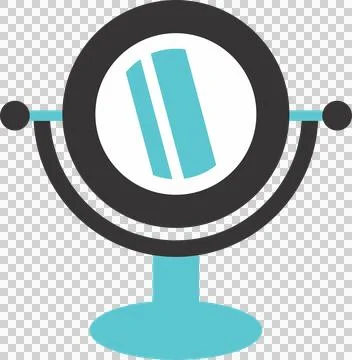 Makeup mirror image flat blue and yellow Stock Illustration